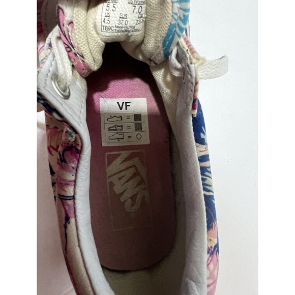 Vans‎ Women’s Floral Print Pink/white&Blue Shoes Sz. 7 - Picture 6 of 7